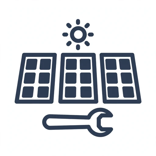 Commercial rooftop solar array icon